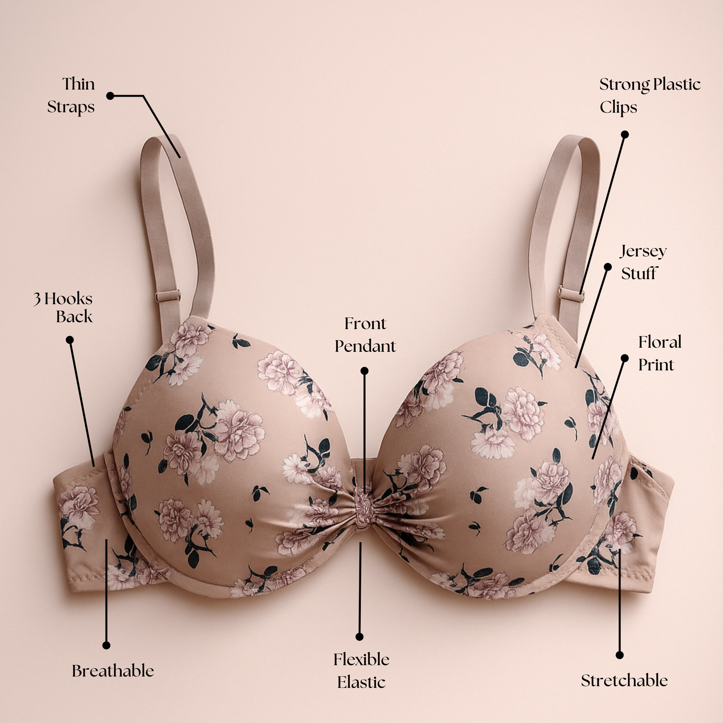 Blossom Charm Printed Floral Ring Bra