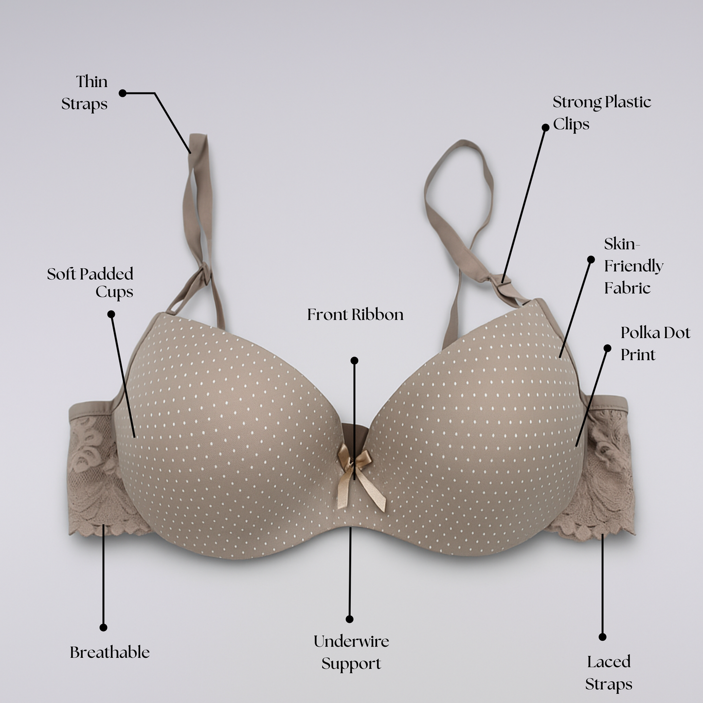 Polka Dot Padded Bra
