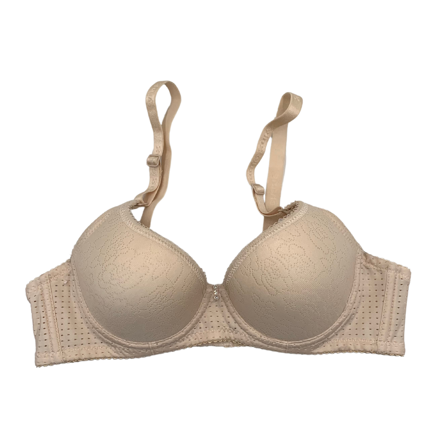 Dotted Strap Push-up Ring Bra