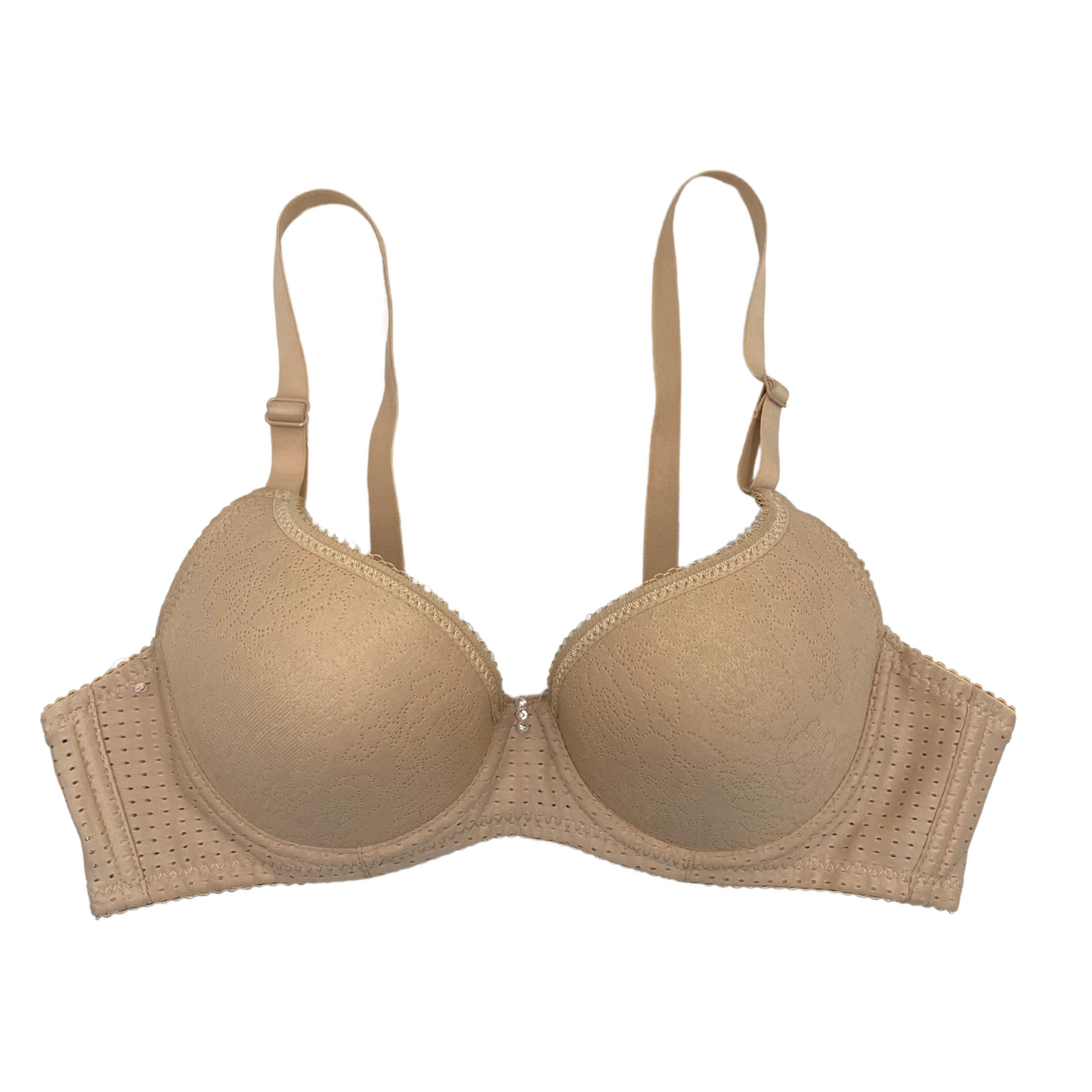 Dotted Strap Push-up Ring Bra