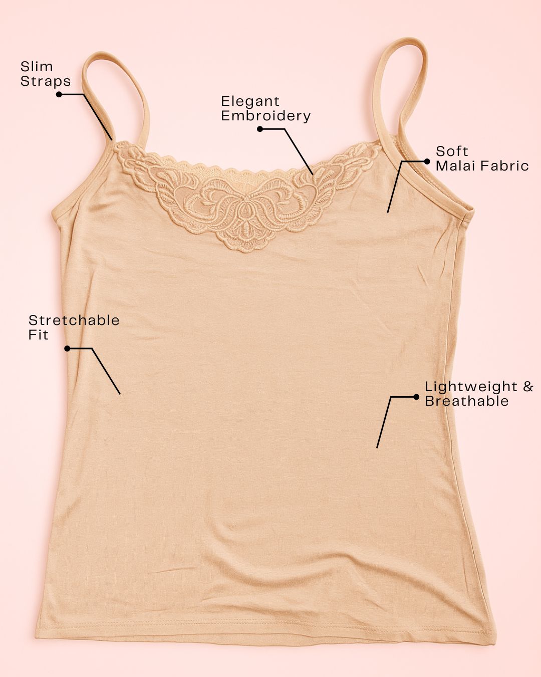 Embroidered Lace Stretchable Camisole