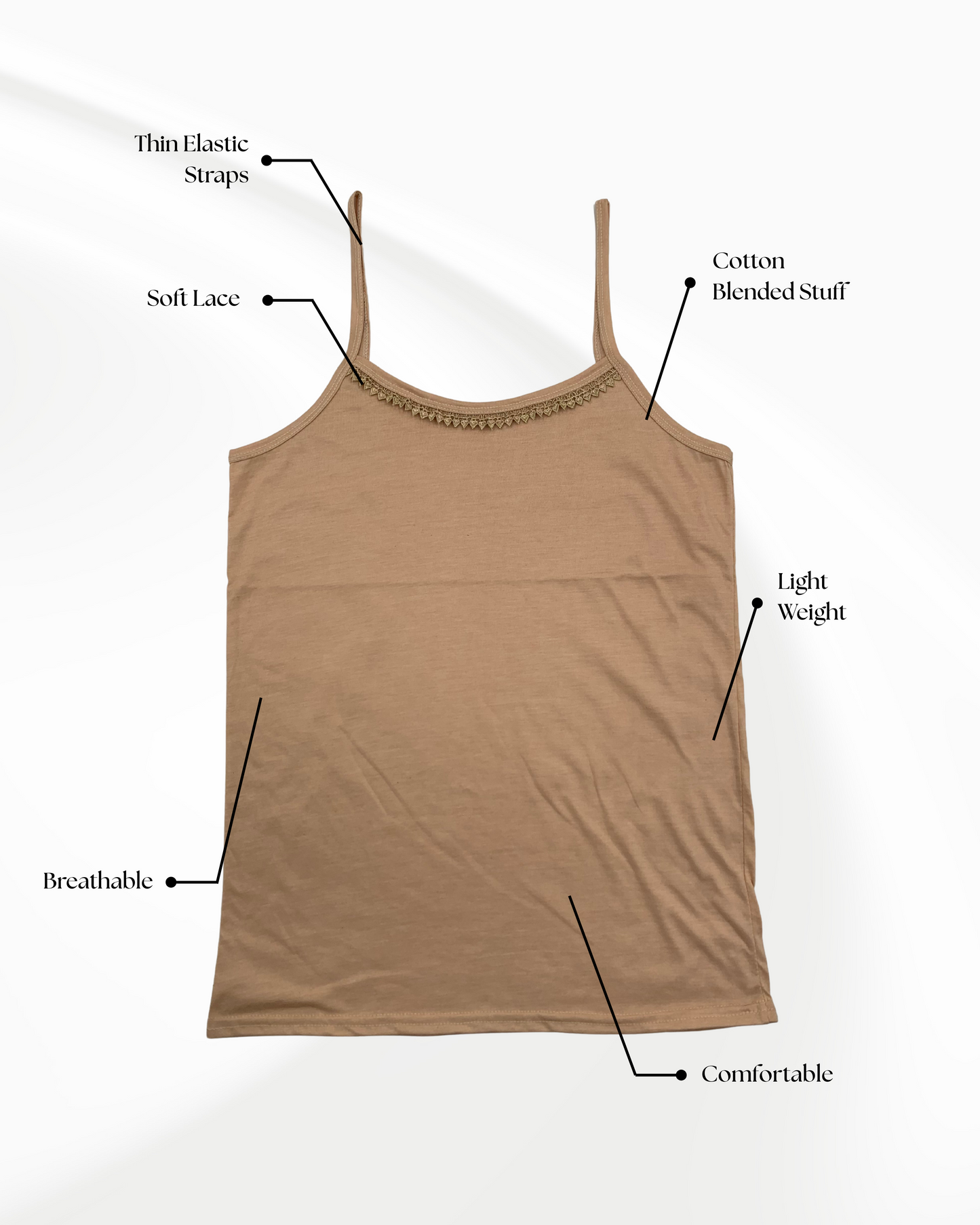 Soft Lace Neck Cotton Camisole