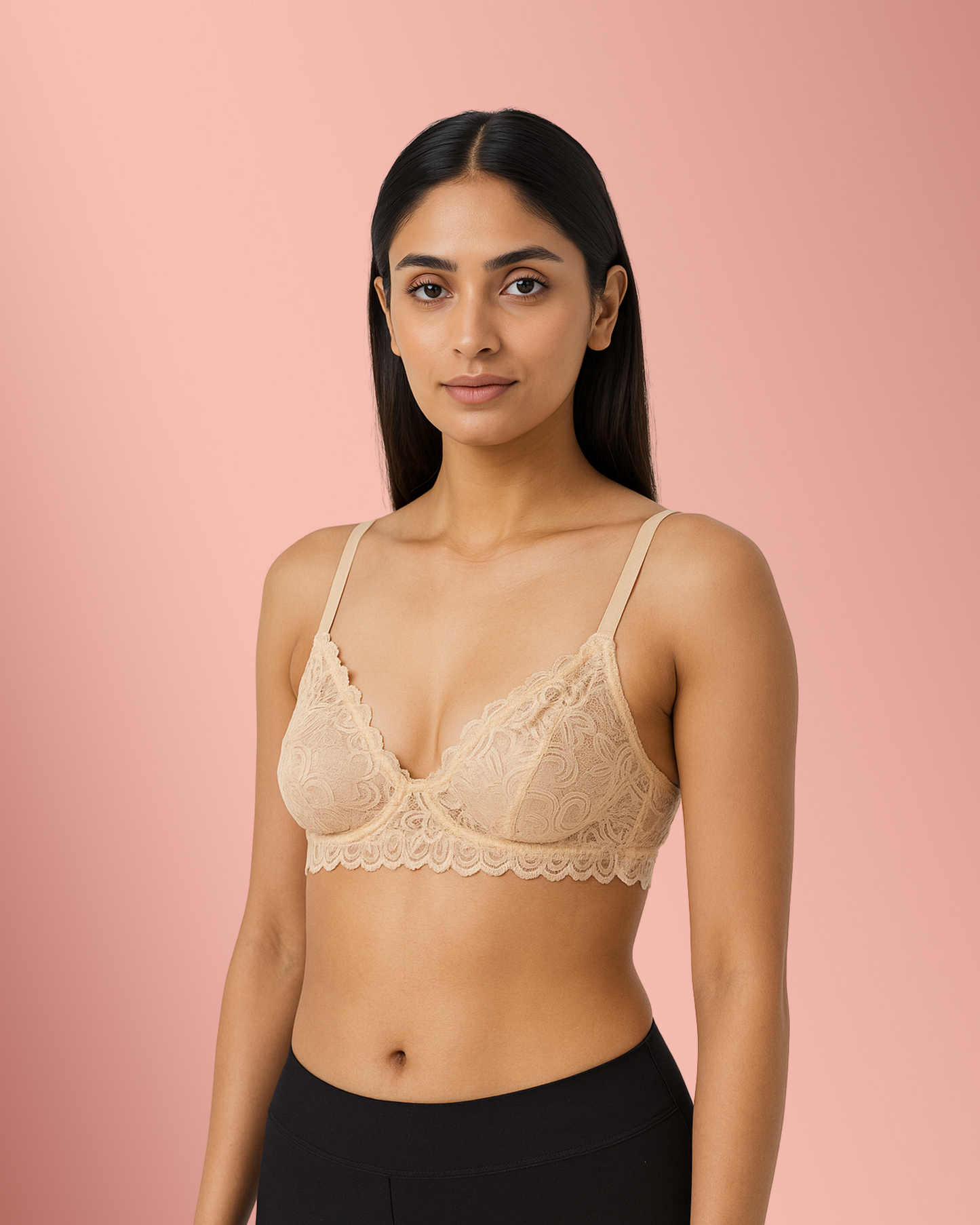 Full Net Half-Cup Bra