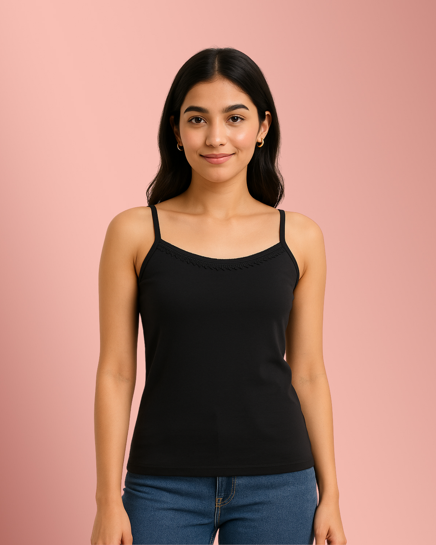Soft Lace Neck Cotton Camisole