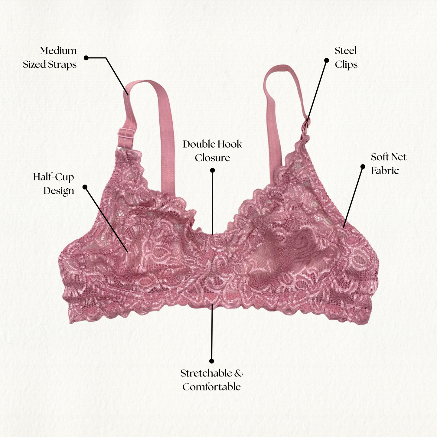 Full Net Half-Cup Bra