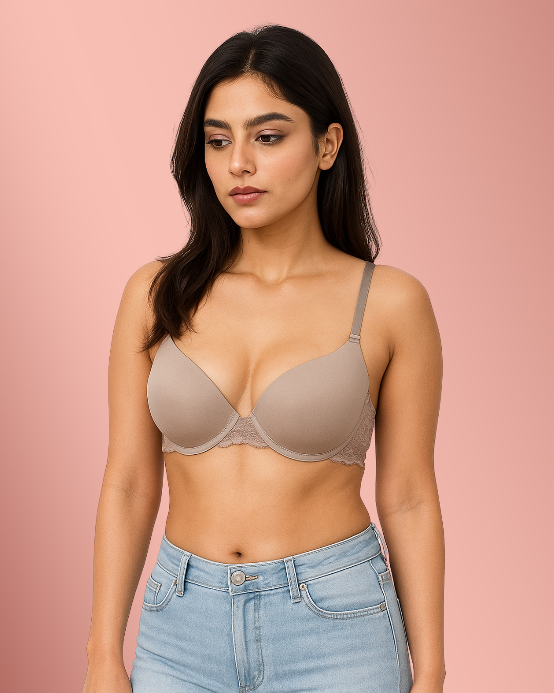 Quarter Shape Laced Bra