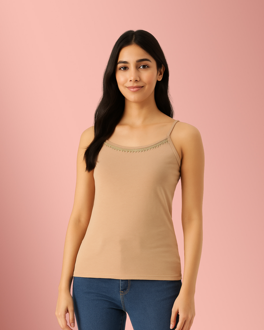 Soft Lace Neck Cotton Camisole