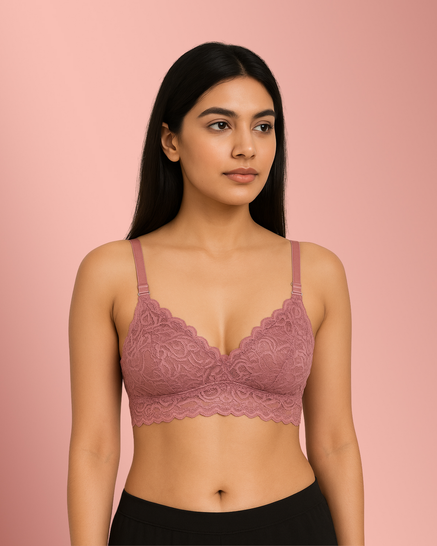 Full Net Half-Cup Bra