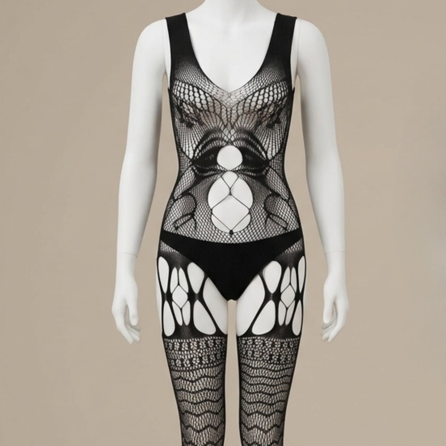 Botanical Suspender-Style Body Stocking