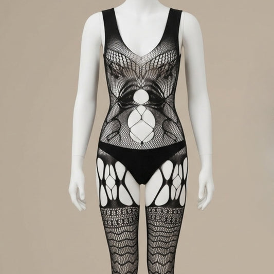 Botanical Suspender-Style Body Stocking