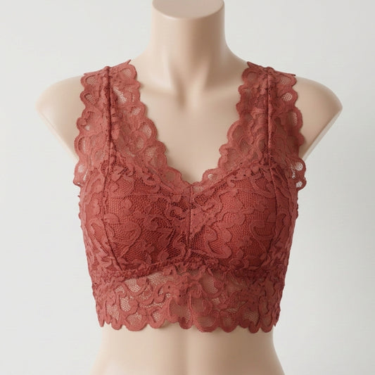 Floral Lace Net Padded Blouse – Removable Pad Design