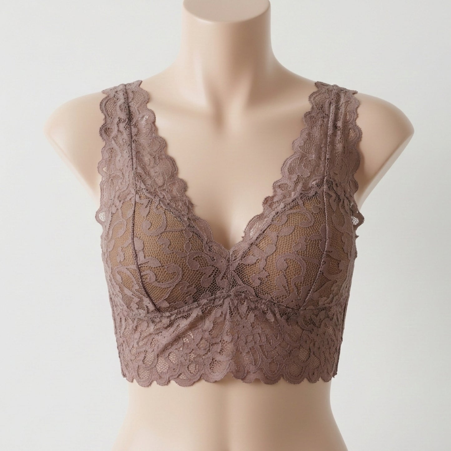 Floral Lace Net Padded Blouse – Removable Pad Design