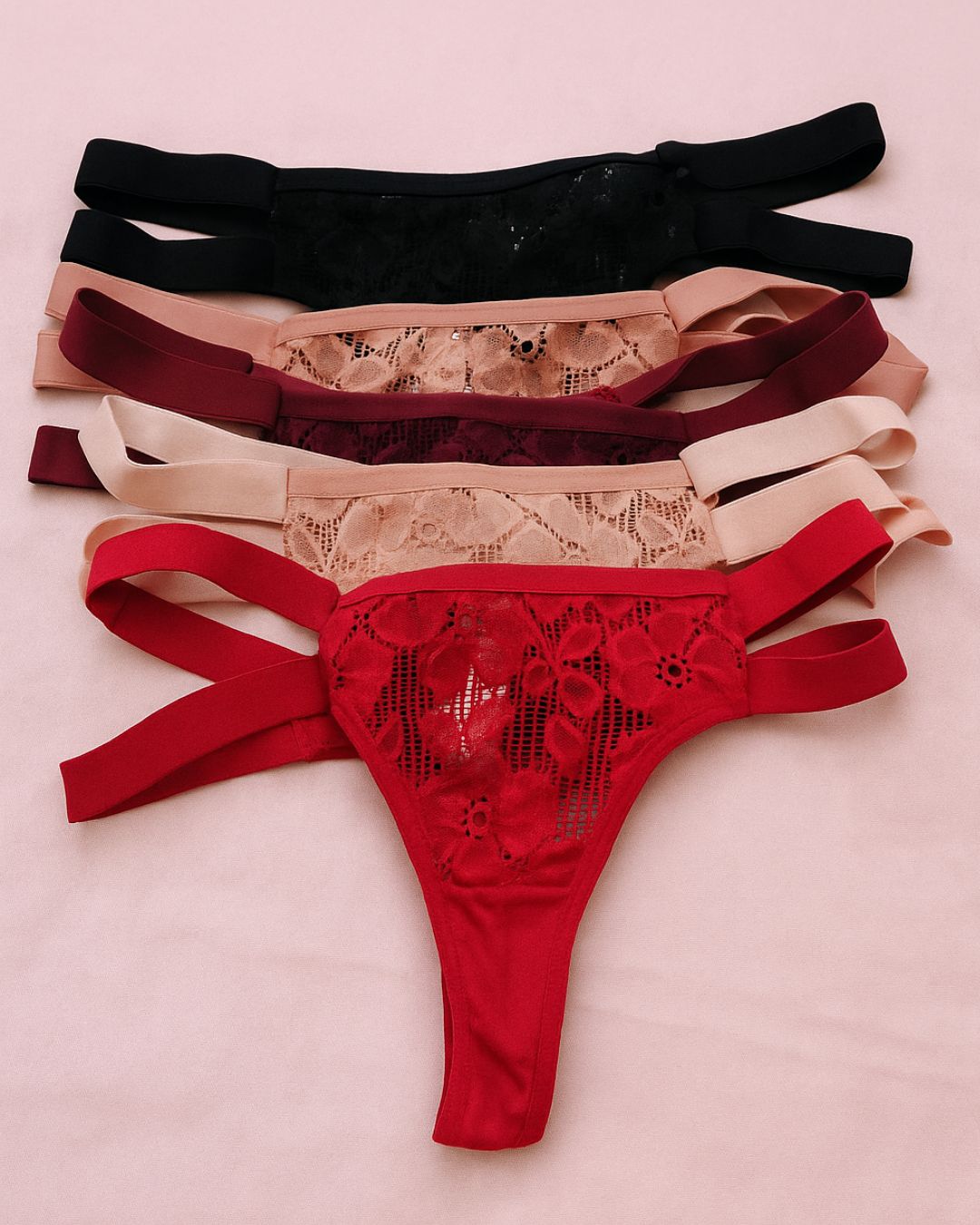 Double-Strap Lace Thong