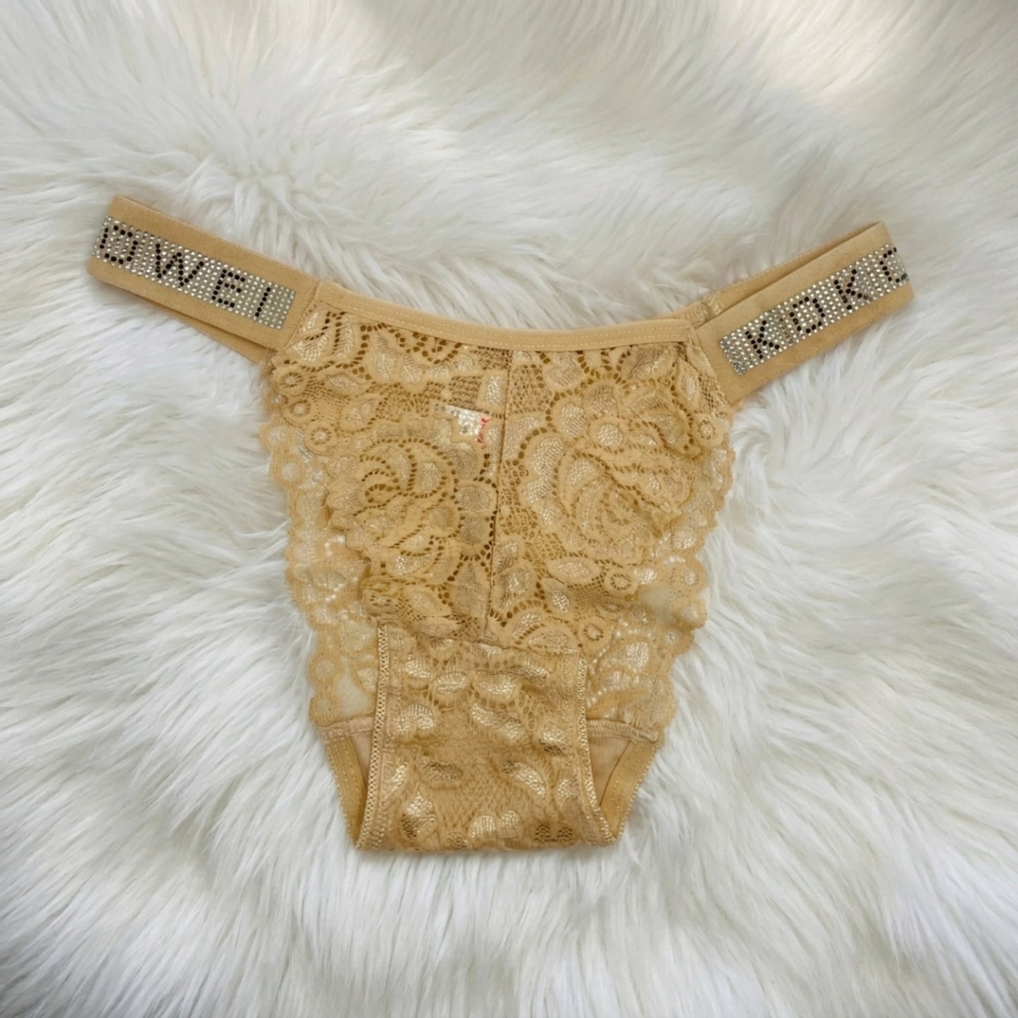 Ruby Thong Panty with Rhinestone Elastic