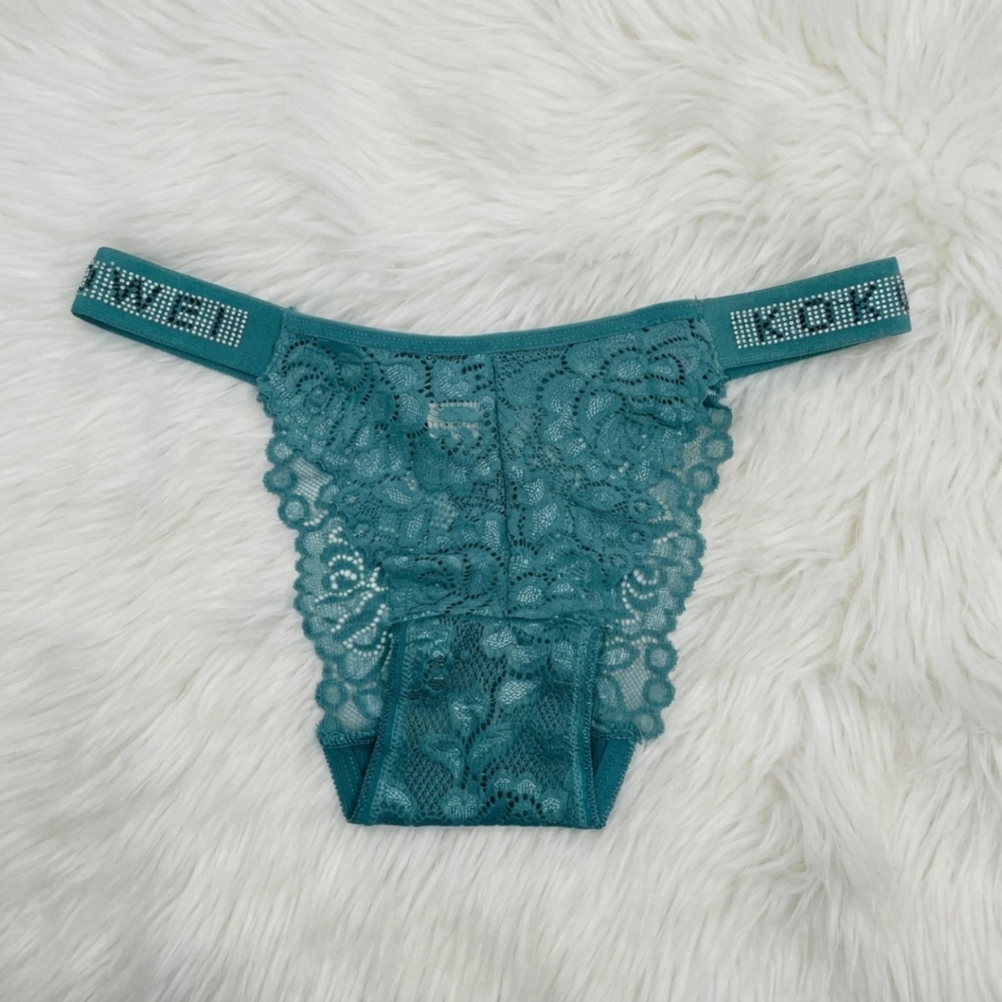Ruby Thong Panty with Rhinestone Elastic