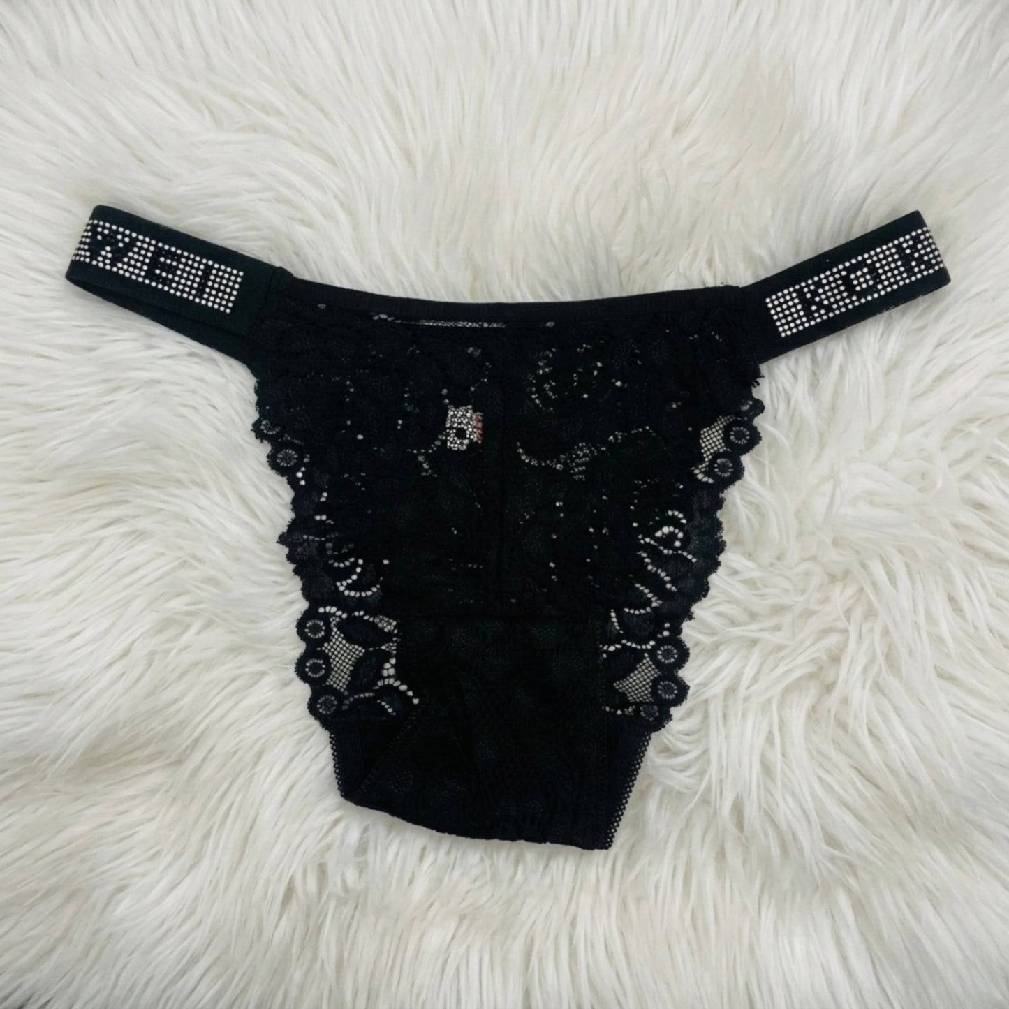 Ruby Thong Panty with Rhinestone Elastic
