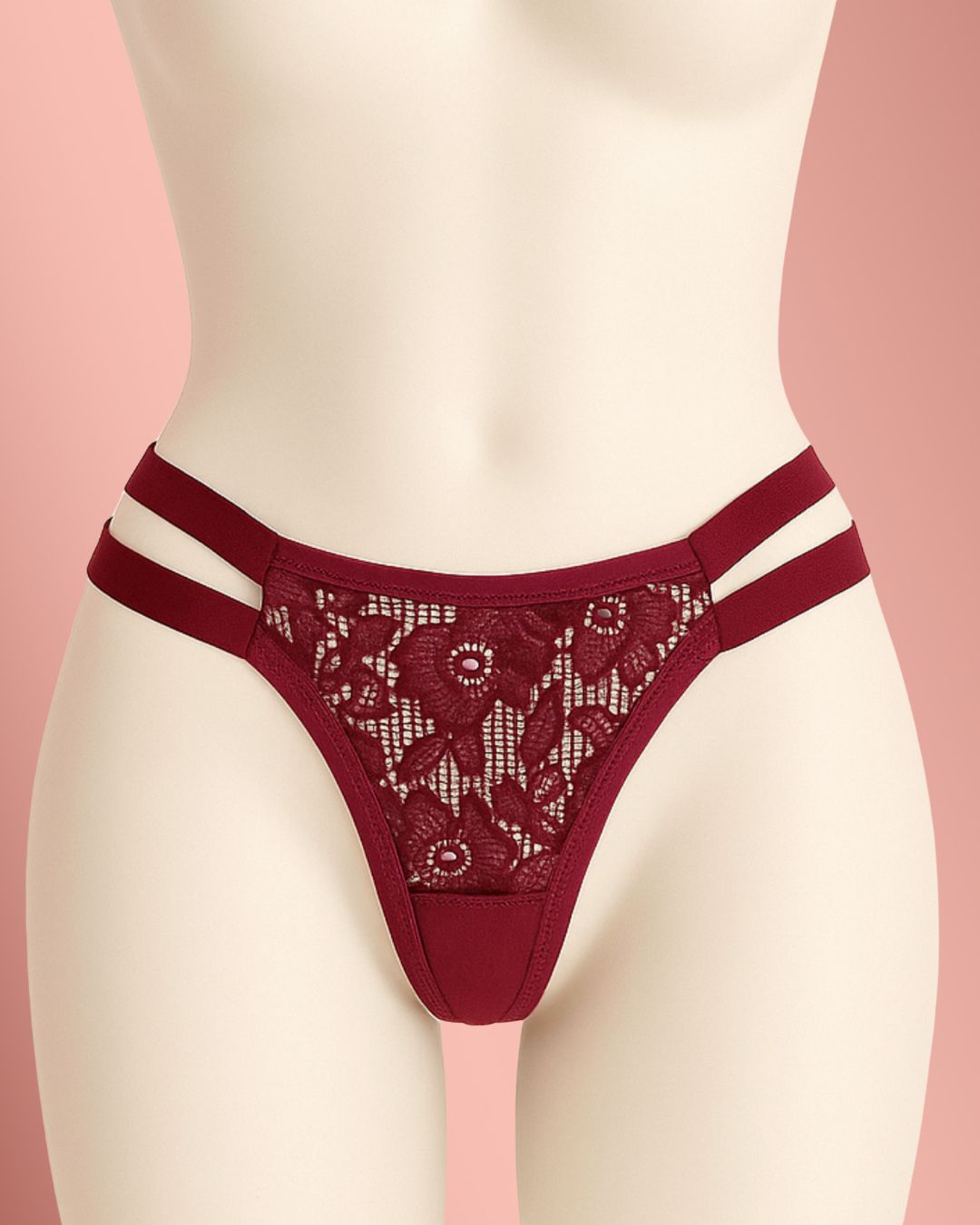 Double-Strap Lace Thong