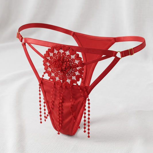 Floral Strap Thong