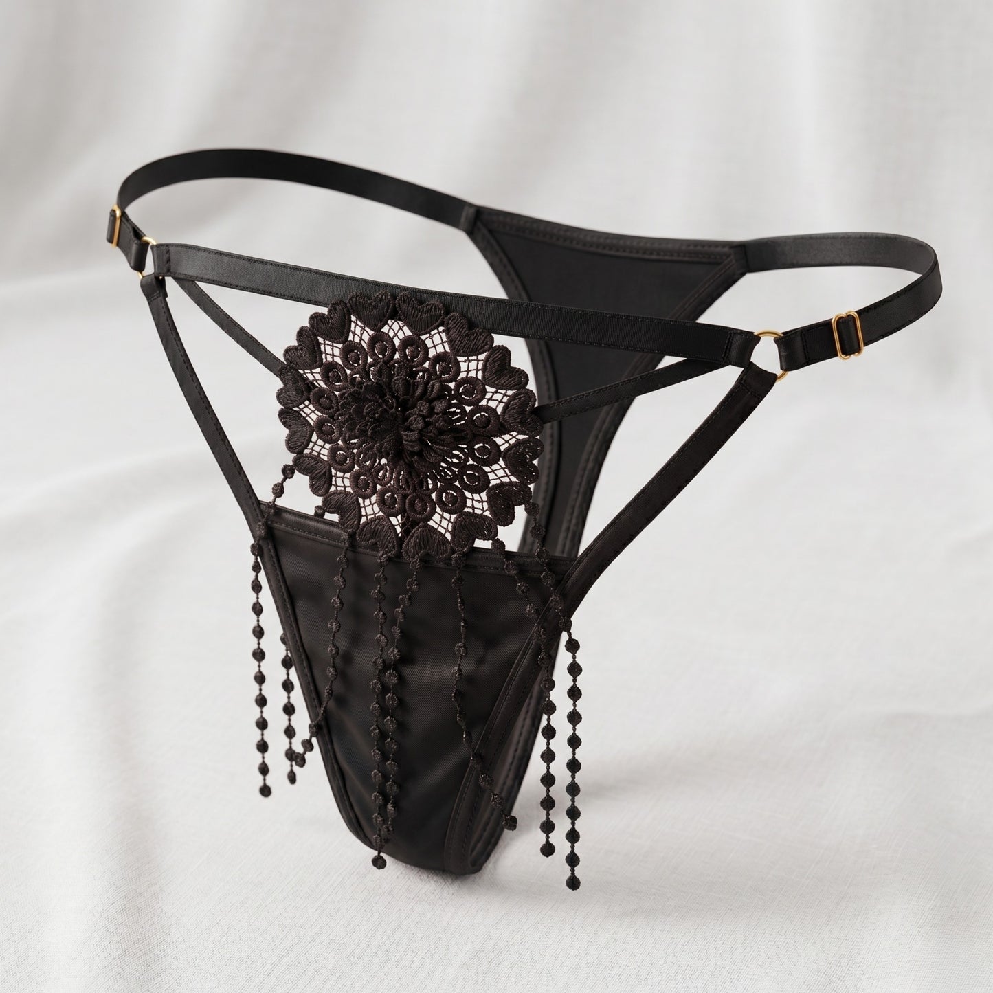 Floral Strap Thong