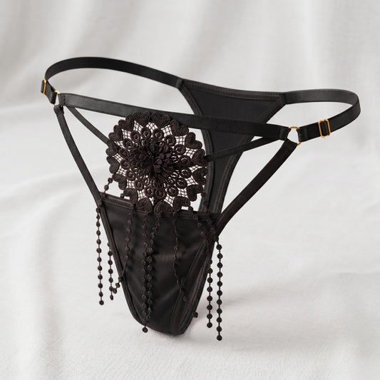 Floral Strap Thong