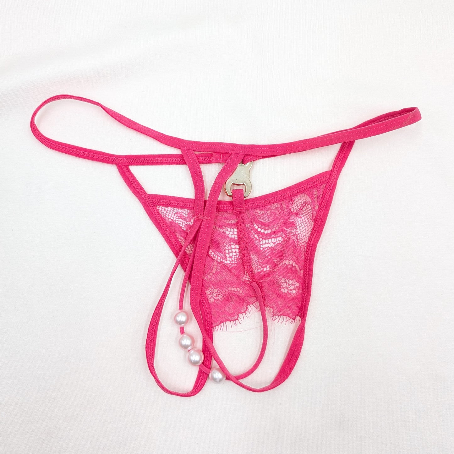 Pearl Strap Lace Thong