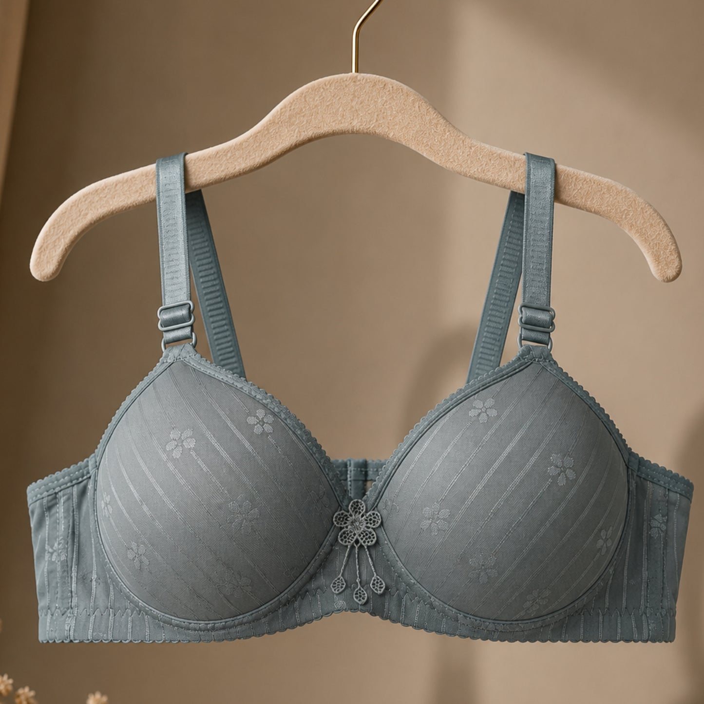 Floral Pattern Soft Padded Bra
