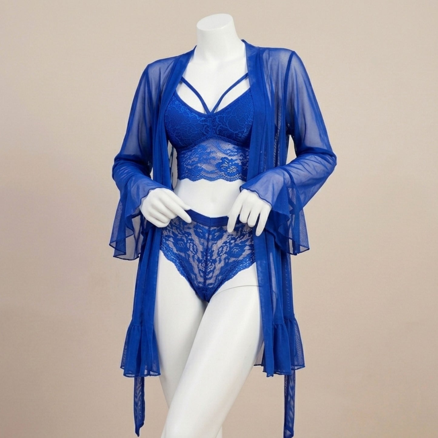 Luxe Sheer 3-Piece Nightwear Set