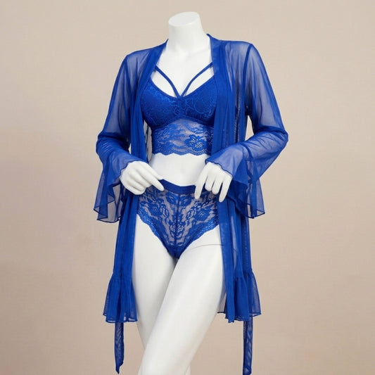 Luxe Sheer 3-Piece Nightwear Set